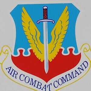Air Combat Command Decal  3.375" x 3.25"  Adhesive Back  Outside Mount – D145‑AF